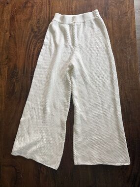 Sincerely Jules Cream Wide-Leg Knit Pants
